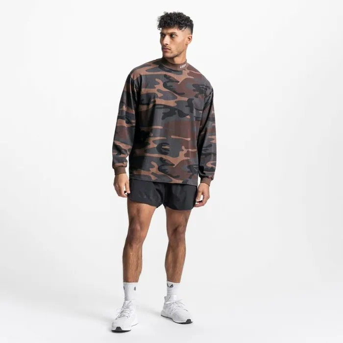 Long Sleeves Men ASRV CottonPlus Mock Neck Long Sleeve Rust Camo