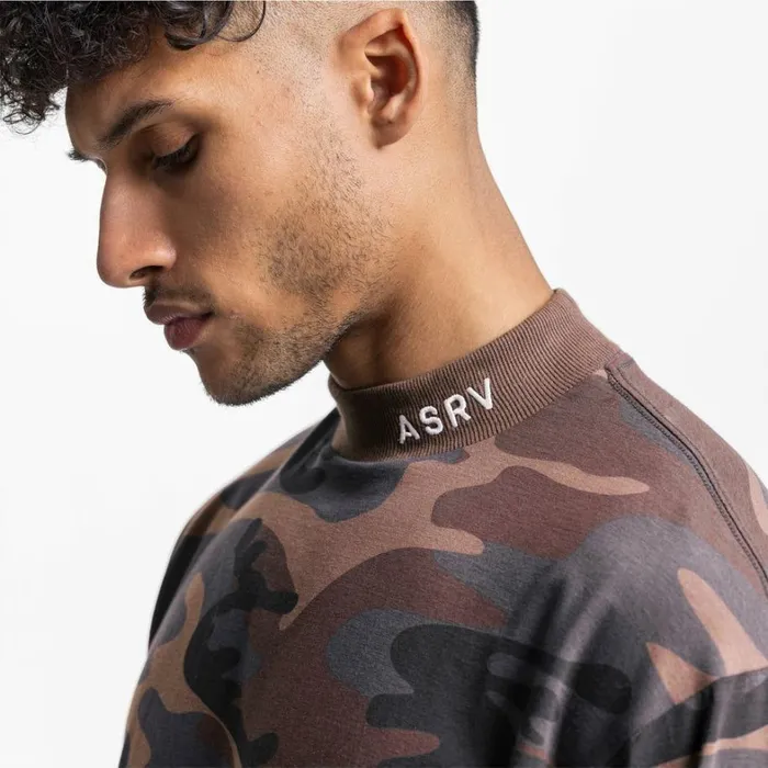 Long Sleeves Men ASRV CottonPlus Mock Neck Long Sleeve Rust Camo