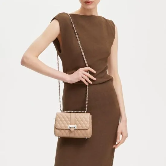 Lottie Bag Quilted Soft Taupe Women Aspinal Of London Shoulder