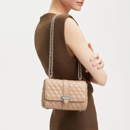 Lottie Bag Quilted Soft Taupe Women Aspinal Of London Shoulder