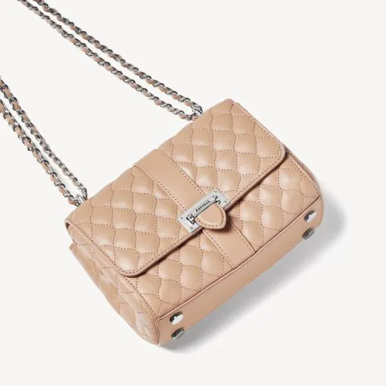 Lottie Bag Quilted Soft Taupe Women Aspinal Of London Shoulder