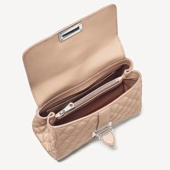Lottie Bag Quilted Soft Taupe Women Aspinal Of London Shoulder