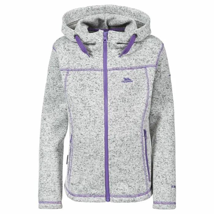 Lovell Full Zip Fleece Hoodie Ghost Marl Kids Trespass Fleece