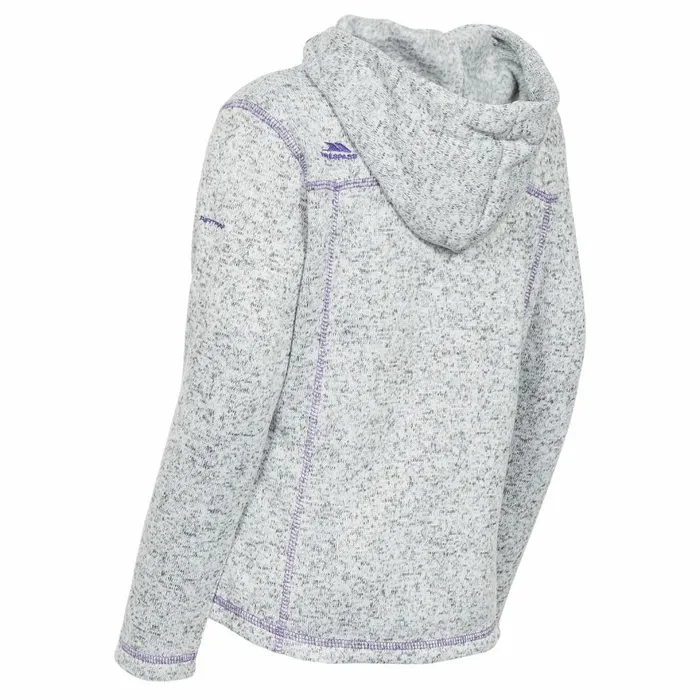 Lovell Full Zip Fleece Hoodie Ghost Marl Kids Trespass Fleece
