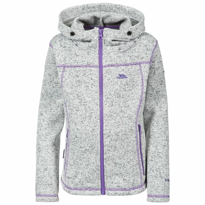 Lovell Full Zip Fleece Hoodie Ghost Marl Kids Trespass Fleece