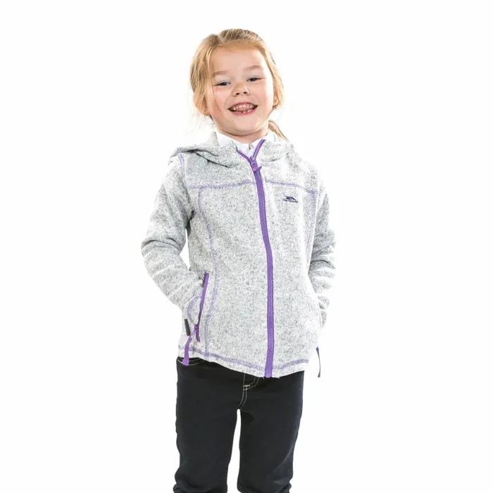 Lovell Full Zip Fleece Hoodie Ghost Marl Kids Trespass Fleece