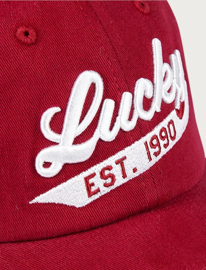 Lucky 1990 Embroidered Dad Hat Dark Red Men Lucky Brand Hats