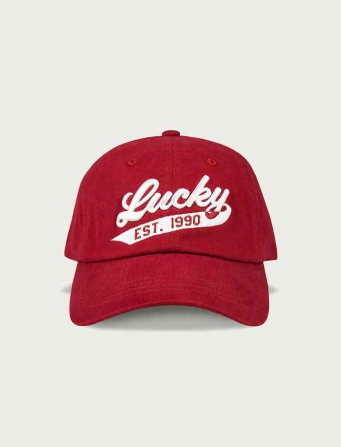 Lucky 1990 Embroidered Dad Hat Dark Red Men Lucky Brand Hats