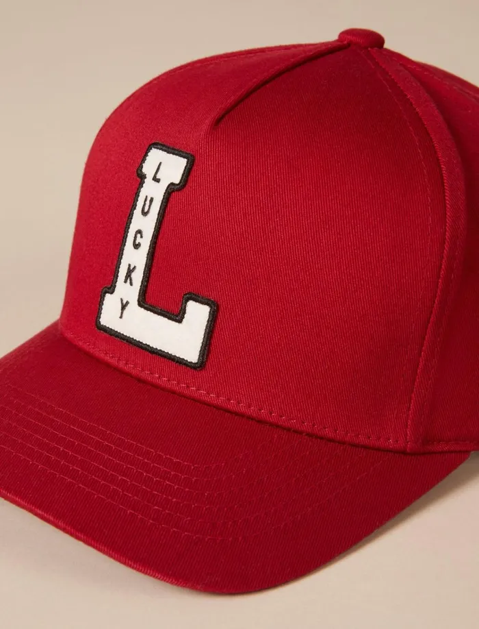 Lucky Vintage Embroidered Baseball Cap Light Red Men Lucky Brand Hats