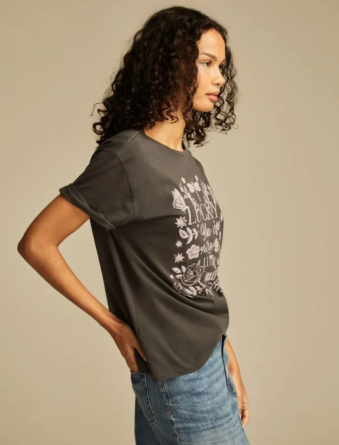 Lucky You Lucky Me Classic Crew Phantom Women Lucky Brand Graphic Tees