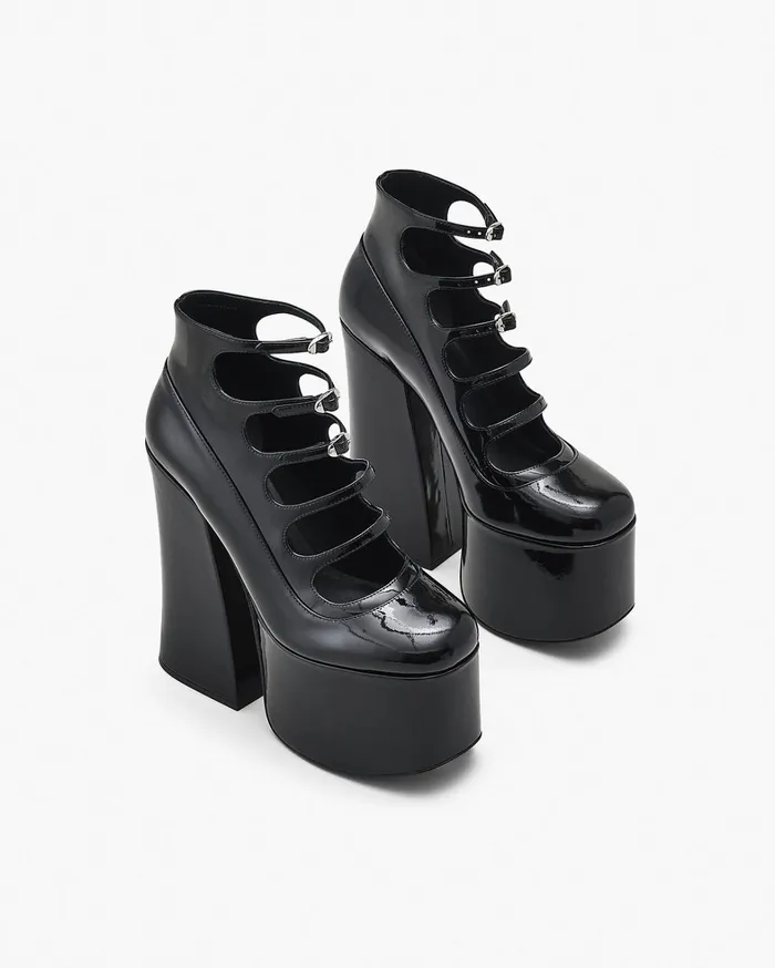 Marc Jacobs Boots Women The Patent Leather Kiki Ankle Boot Black