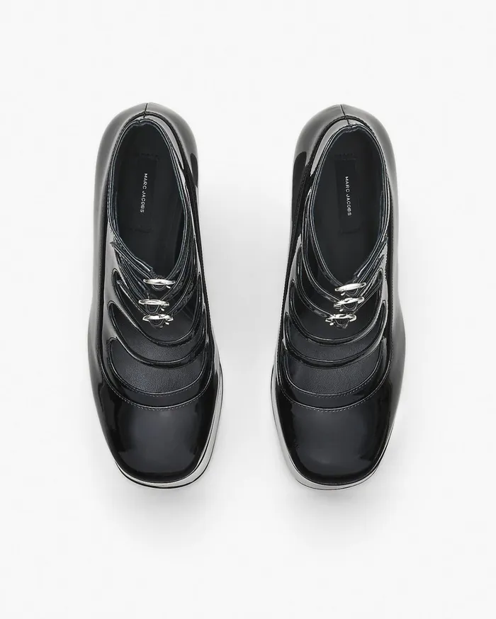 Marc Jacobs Boots Women The Patent Leather Kiki Ankle Boot Black