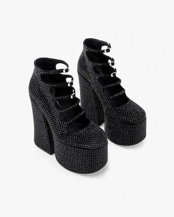 Marc Jacobs Boots Women The Rhinestone Kiki Ankle Boot Blackblack