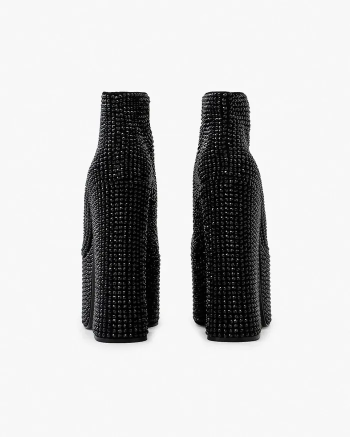 Marc Jacobs Boots Women The Rhinestone Kiki Ankle Boot Blackblack