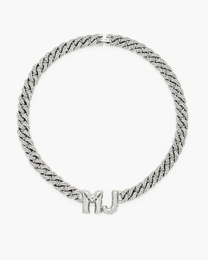 Marc Jacobs Necklaces Women Mj Balloon Pave Chain Necklace Silvercrystal