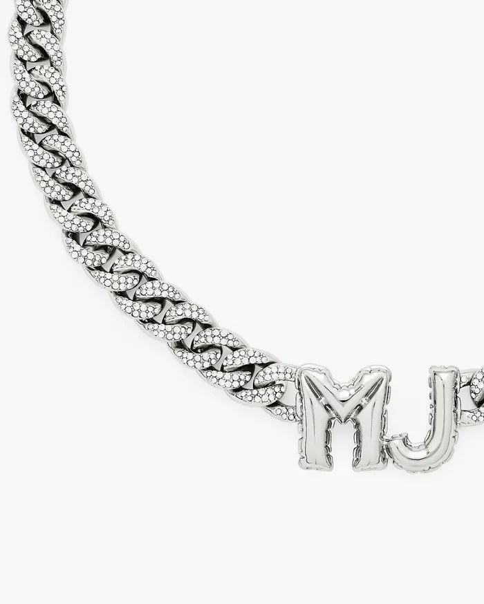 Marc Jacobs Necklaces Women Mj Balloon Pave Chain Necklace Silvercrystal
