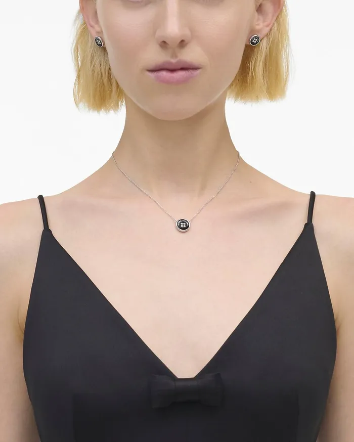 Marc Jacobs Necklaces Women The Button Pendant Necklace Silverblack