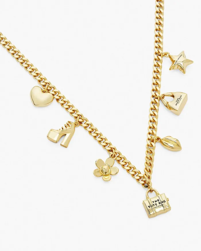 Marc Jacobs Necklaces Women The Mini Icon Charm Necklace Light Antique Gold