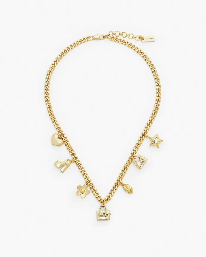 Marc Jacobs Necklaces Women The Mini Icon Charm Necklace Light Antique Gold