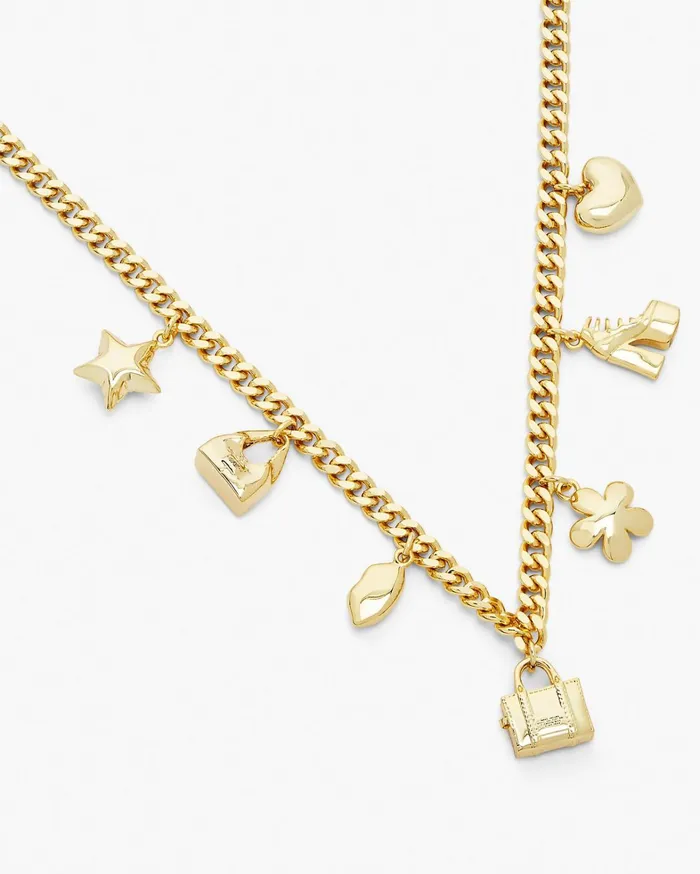 Marc Jacobs Necklaces Women The Mini Icon Charm Necklace Light Antique Gold