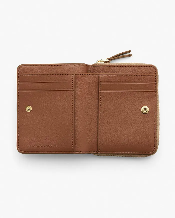 Marc Jacobs Small Wallets Women The Leather Mini Compact Wallet Camel