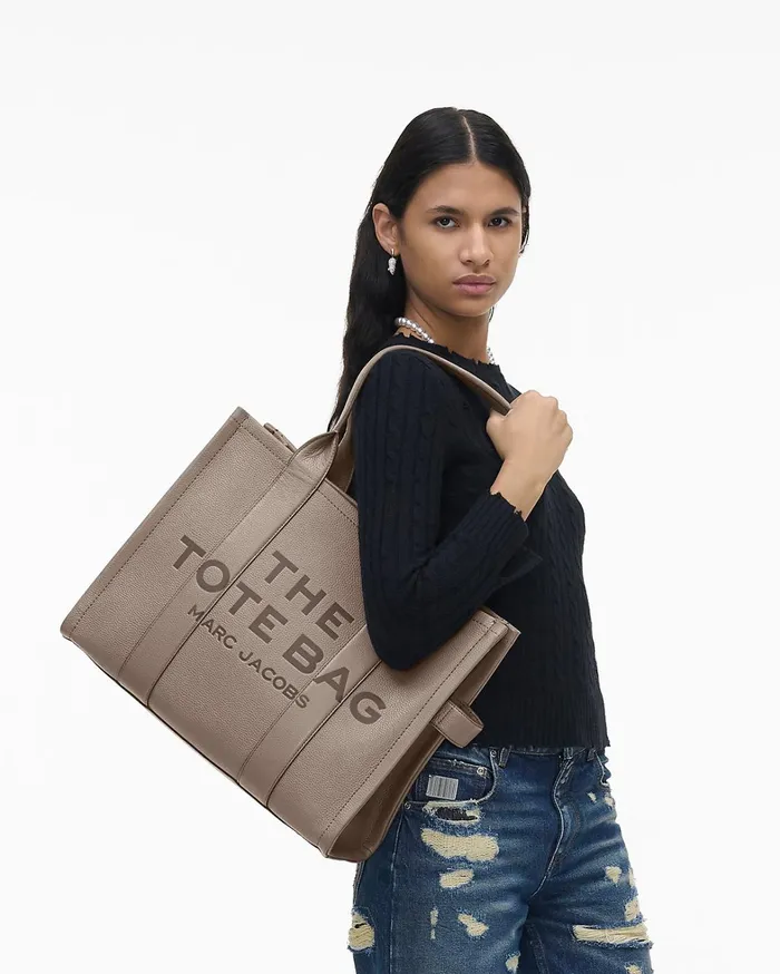 Marc Jacobs The Tote Bag Women The Leather Large Tote Bag Cement
