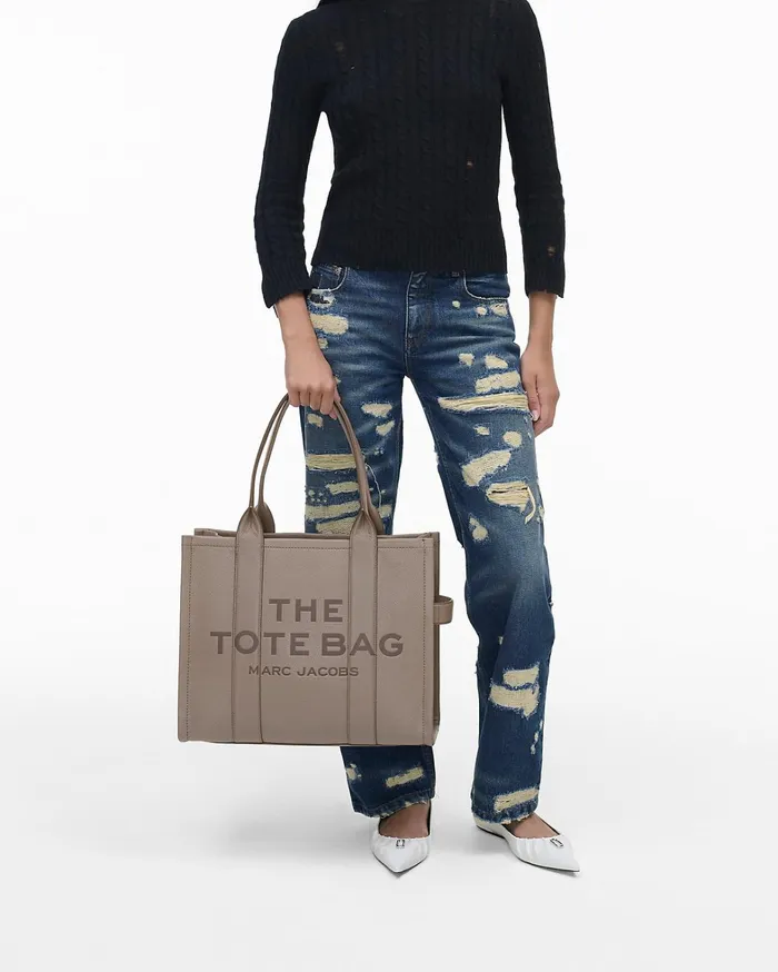 Marc Jacobs The Tote Bag Women The Leather Large Tote Bag Cement