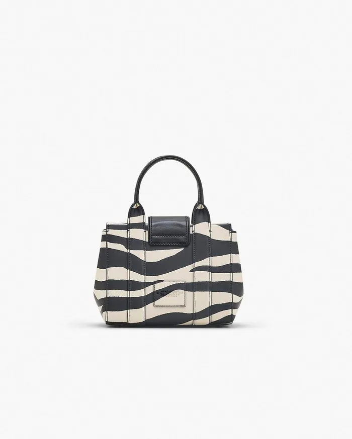 Marc Jacobs The Tote Bag Women The Zebra Turnlock Crossbody Tote Bag Blackwhite