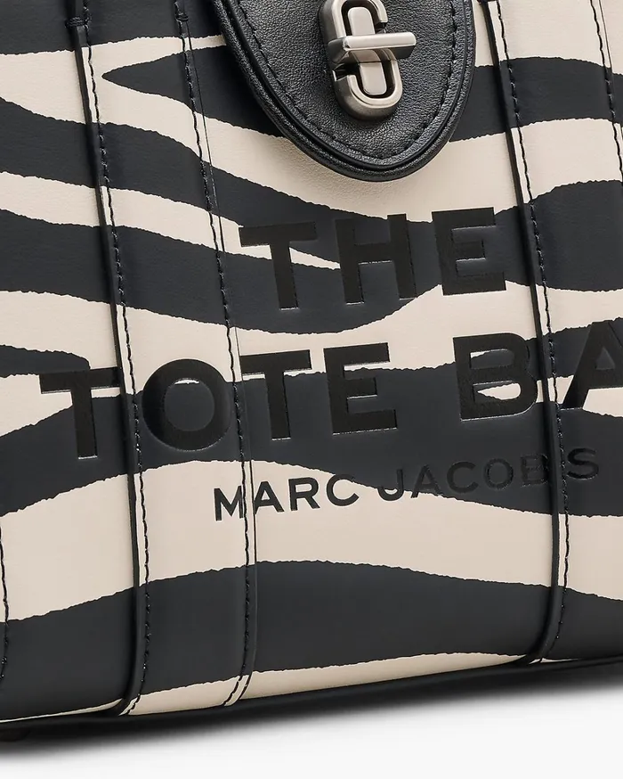 Marc Jacobs The Tote Bag Women The Zebra Turnlock Crossbody Tote Bag Blackwhite