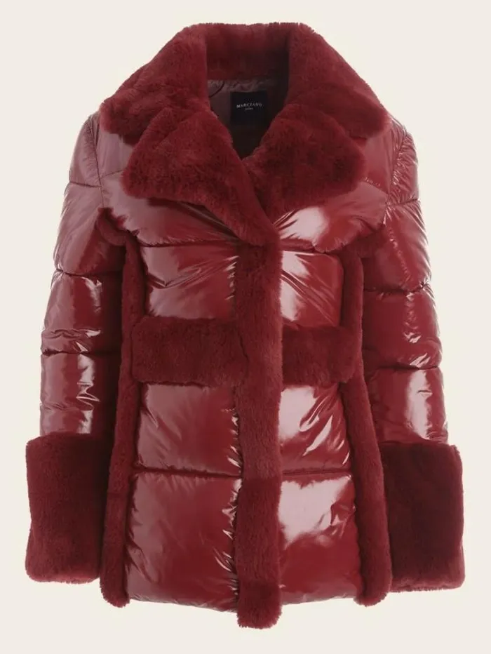 Marciano Bessie Puffer Coat Dark Jam Red Women Jackets