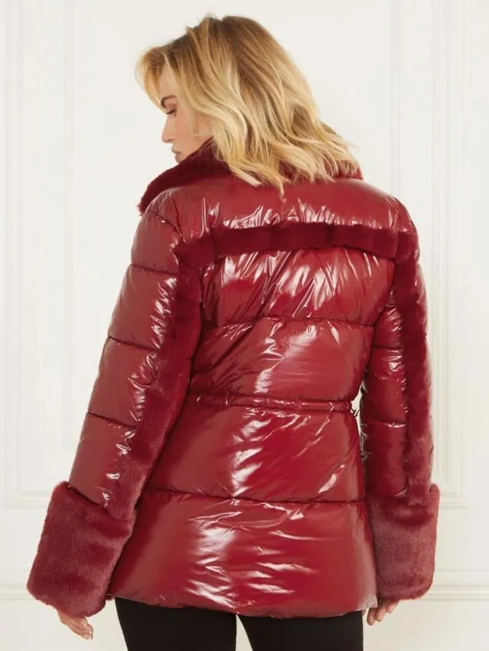 Marciano Bessie Puffer Coat Dark Jam Red Women Jackets