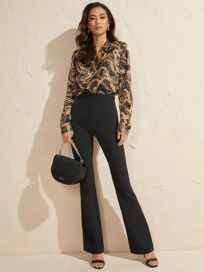 Marciano Chloe Flared Pant Black Women Bottoms Marciano Chloe Flared Pant Black Women Bottoms