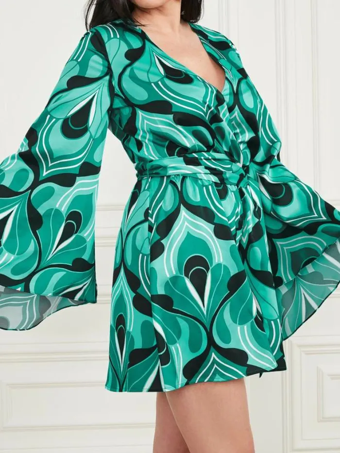 Marciano Emaya Romper Emerald City Print Women Dresses Marciano Emaya Romper Emerald City Print Women Dresses
