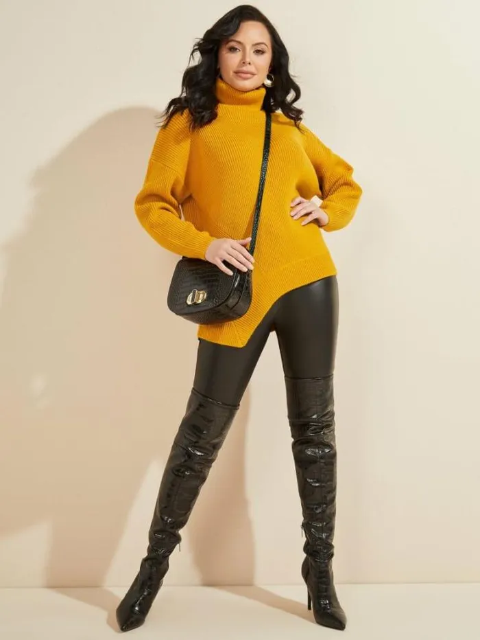 Marciano Liam Sweater Tunic Dune Gold Women Tops And Sweaters Marciano Liam Sweater Tunic Dune Gold Women Tops And Sweaters