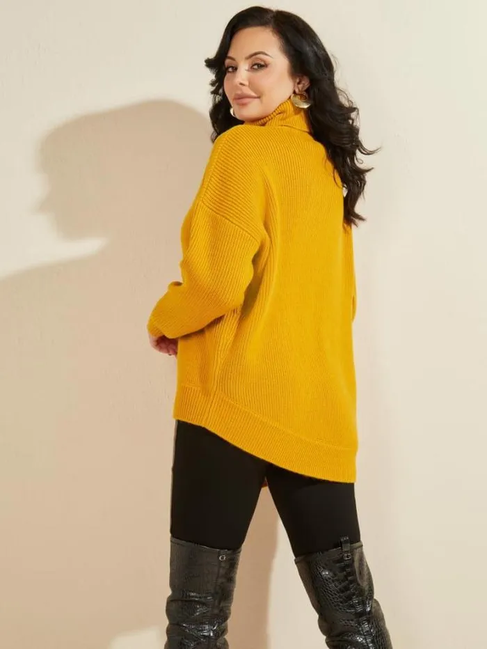 Marciano Liam Sweater Tunic Dune Gold Women Tops And Sweaters Marciano Liam Sweater Tunic Dune Gold Women Tops And Sweaters