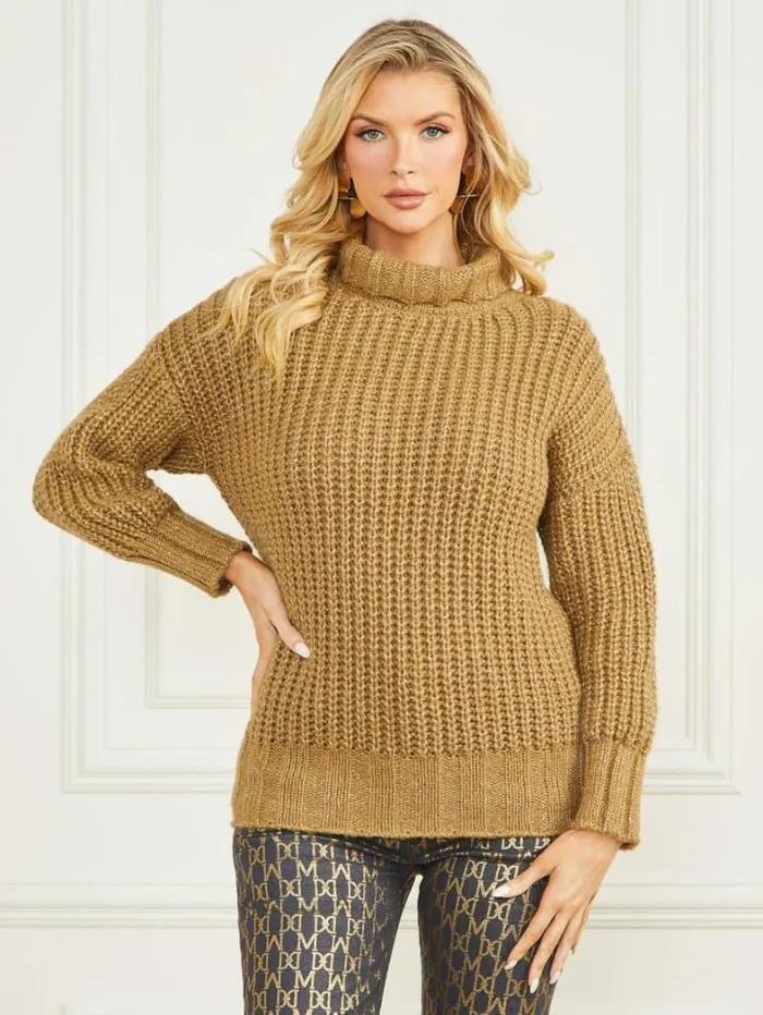 Marciano Promise WoolBlend Sweater Cider Gold Multi Women Tops And Sweaters