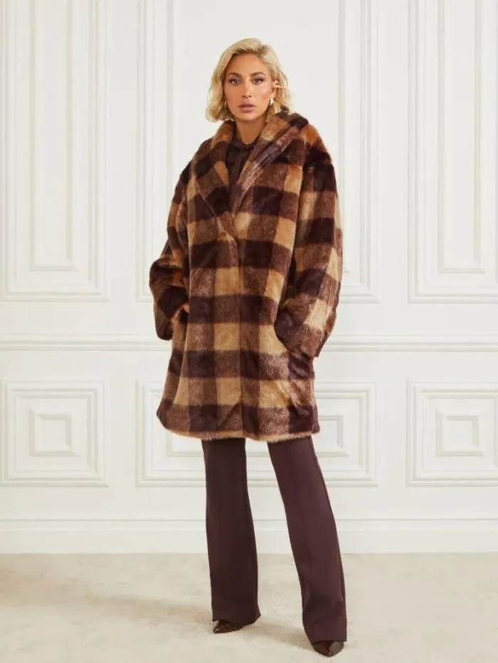 Marciano Rochelle Coat Camel And Dark Bourbon Bi Women Jackets
