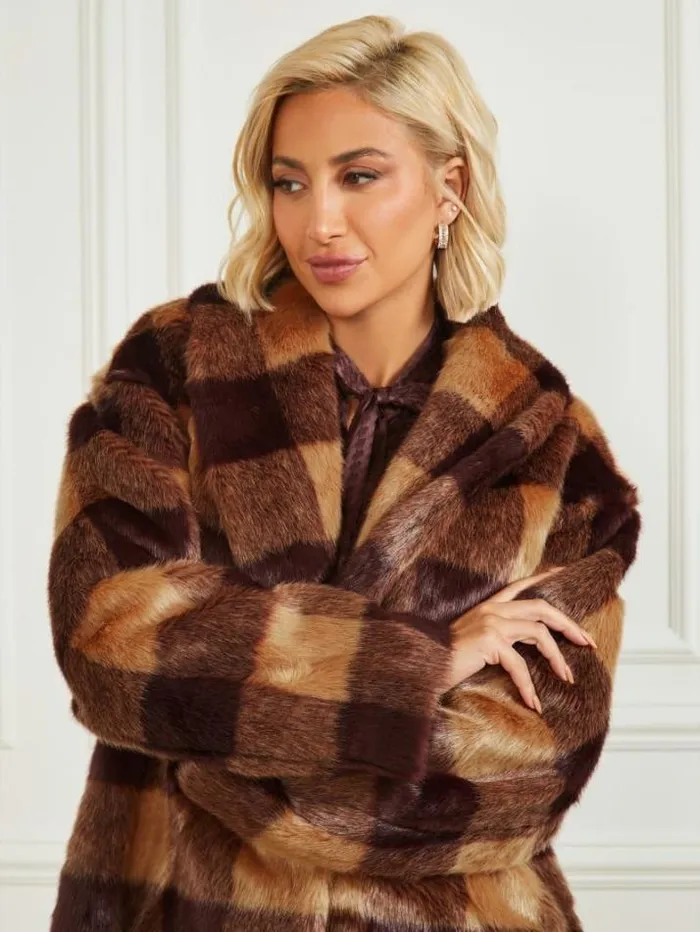 Marciano Rochelle Coat Camel And Dark Bourbon Bi Women Jackets