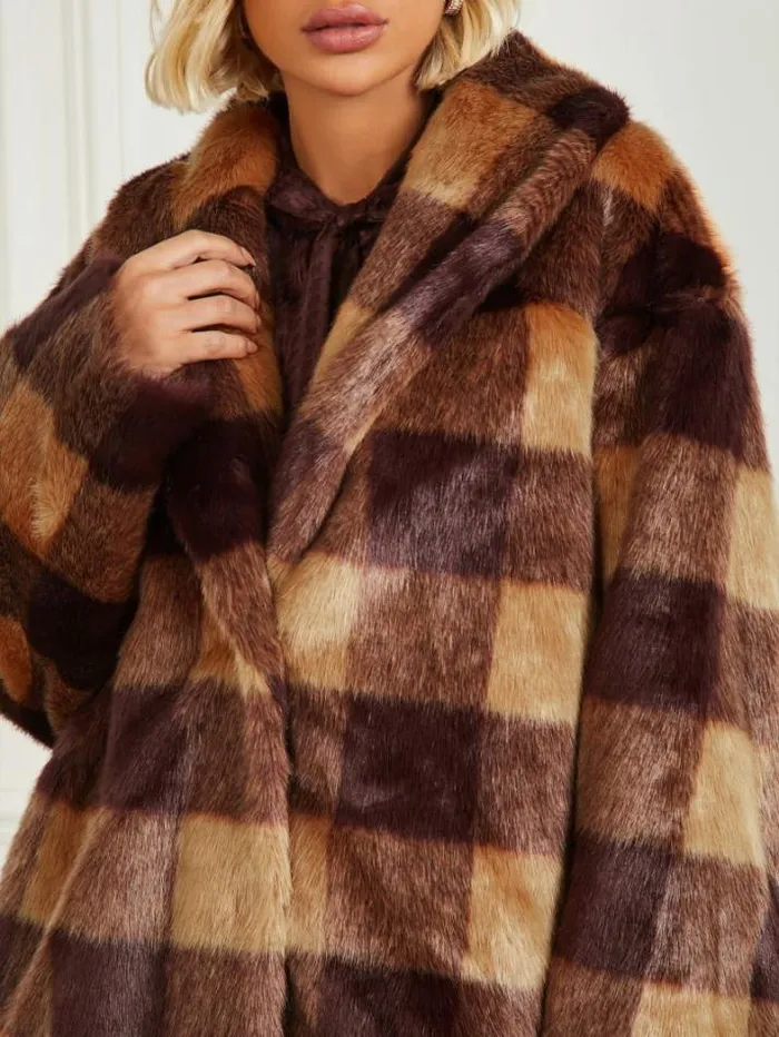Marciano Rochelle Coat Camel And Dark Bourbon Bi Women Jackets