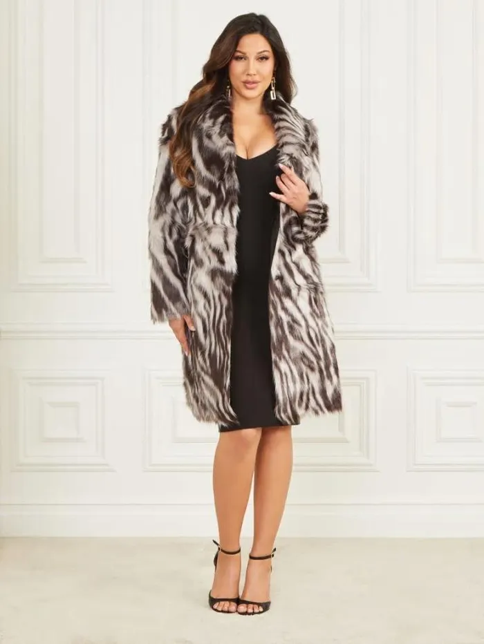 Marciano Smoke And Mirrors FauxFur Coat Smoke And Mirrors Abstrac Women Jackets