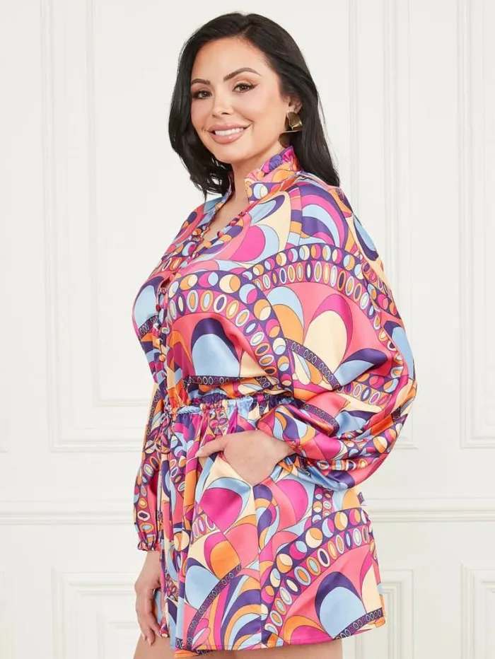Marciano Vivienne Printed Romper Tulum Print Women Dresses Marciano Vivienne Printed Romper Tulum Print Women Dresses