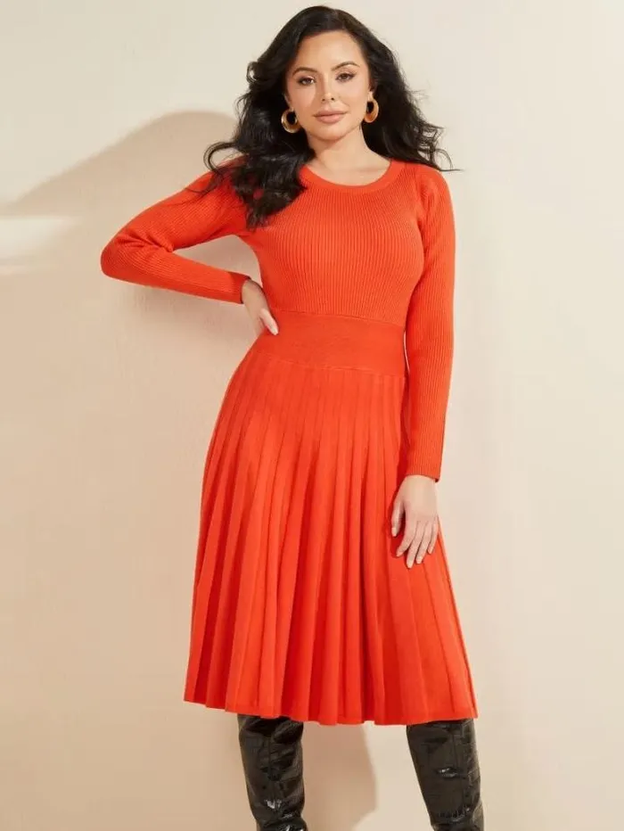 Marciano Wavelength Sweater Dress Ochre Playfull Women Dresses