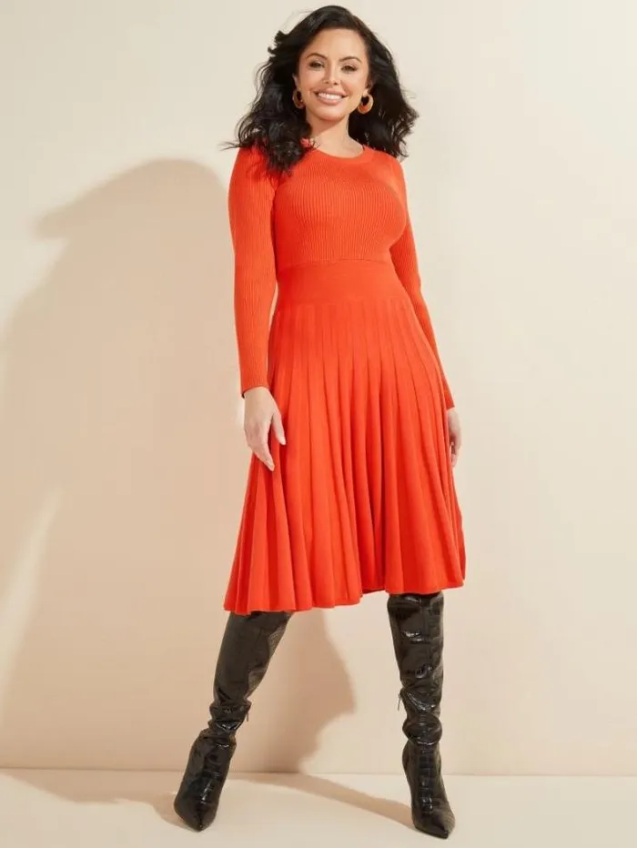 Marciano Wavelength Sweater Dress Ochre Playfull Women Dresses Marciano Wavelength Sweater Dress Ochre Playfull Women Dresses
