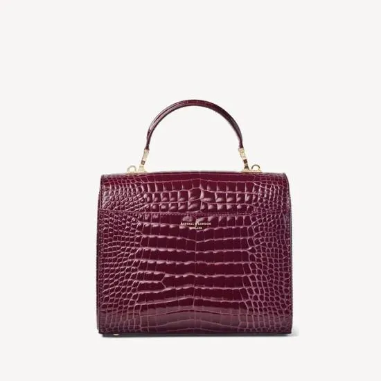 Mayfair Bag Burgundy Patent Croc Women Aspinal Of London Shoulder