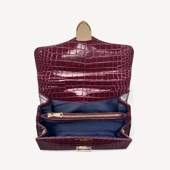 Mayfair Bag Burgundy Patent Croc Women Aspinal Of London Shoulder