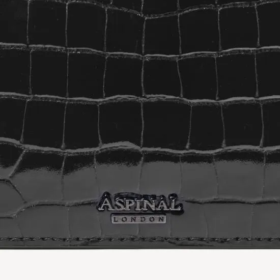 Mayfair Clutch 2 Black Patent Croc Women Aspinal Of London Mayfair