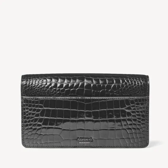 Mayfair Clutch 2 Black Patent Croc Women Aspinal Of London Mayfair