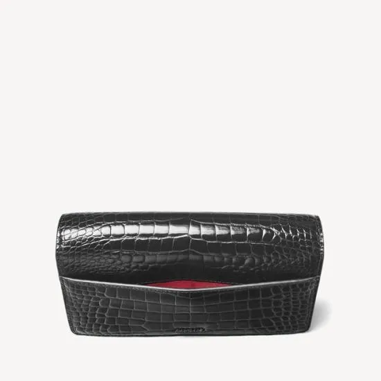 Mayfair Clutch 2 Black Patent Croc Women Aspinal Of London Mayfair