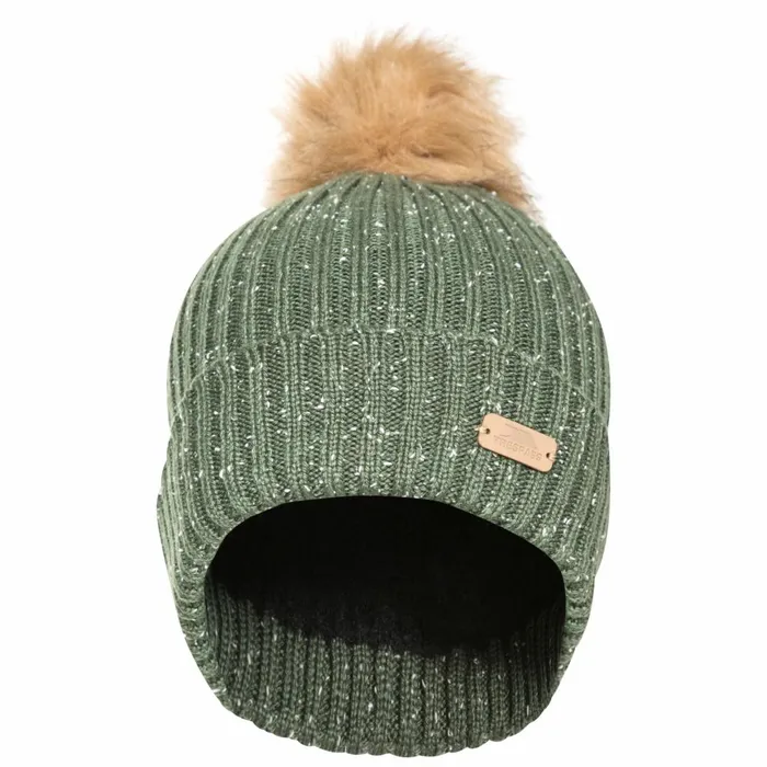 McNally Knitted Bobble Hat Moss Fleck Women Trespass Hats