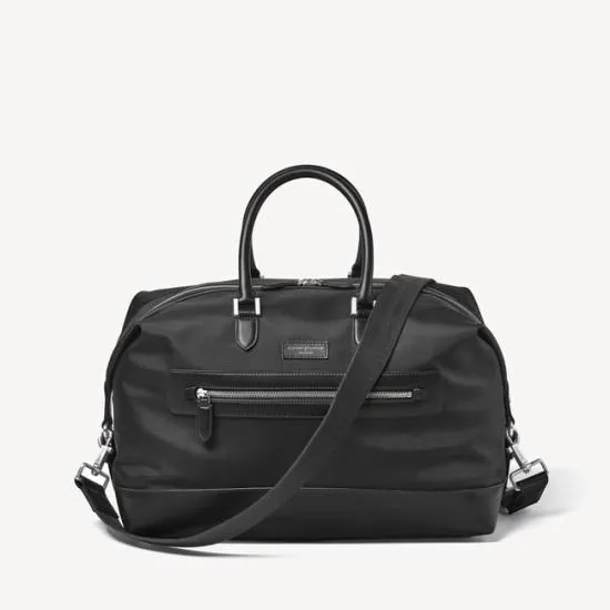 Men039s Weekend Bag Black Leathertrim Nylon Canvas Men Aspinal Of London Travel Bags Men039s Weekend Bag Black Leathertrim Nylon Canvas Men Aspinal Of London Travel Bags